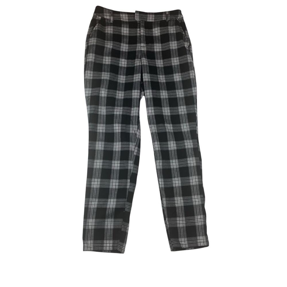 Hot Topic women's large Black White Checkered straight leg Pants grunge tripp